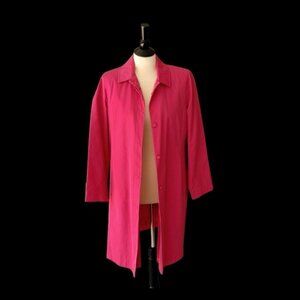 Jones New York Petite Hot Pink All Weather Trench Coat Size M